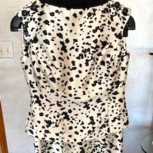 Date-night silk blend two-piece Carlisle  black and white dress, size 2